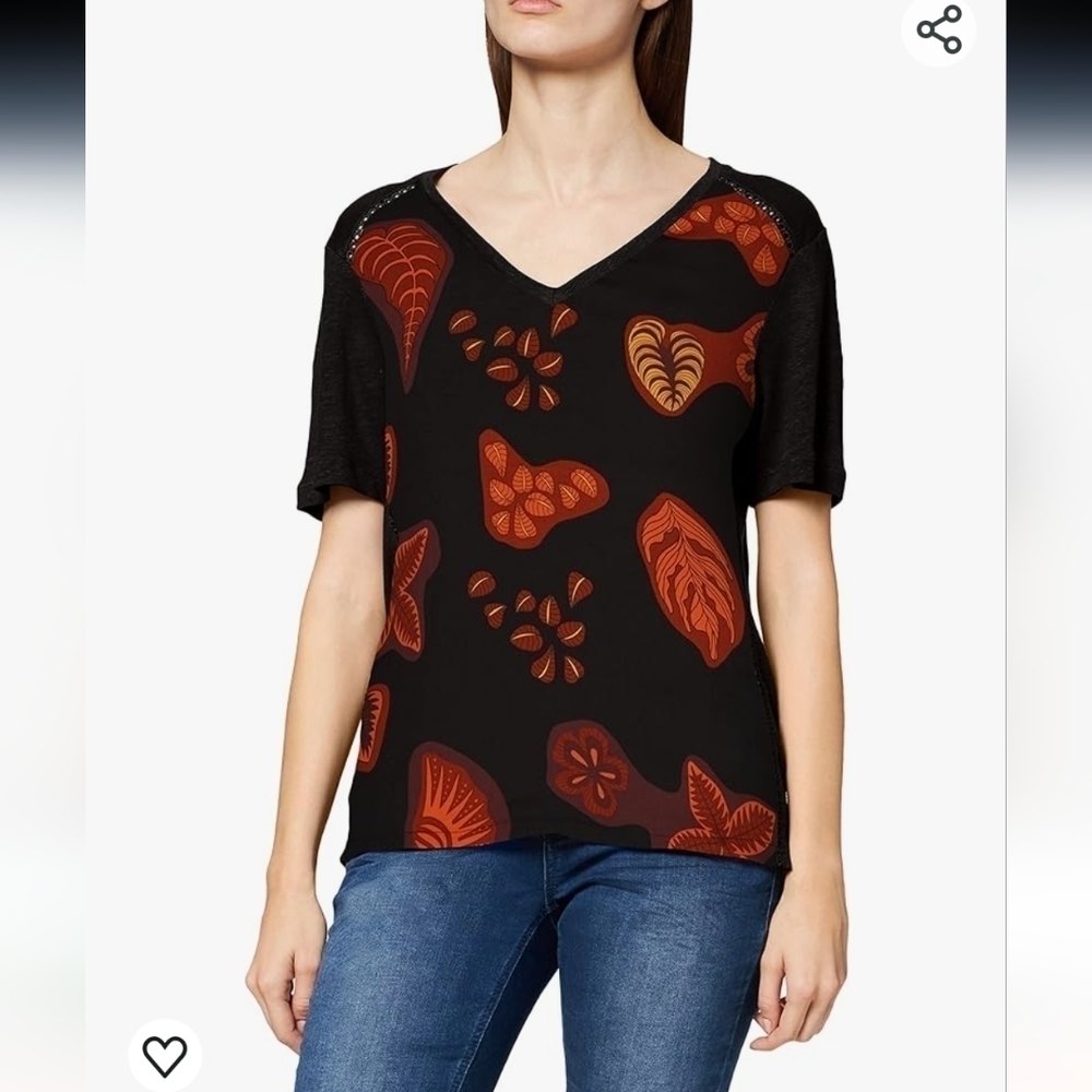 Scotch & Soda women's linen blend floral short sleeves top size S